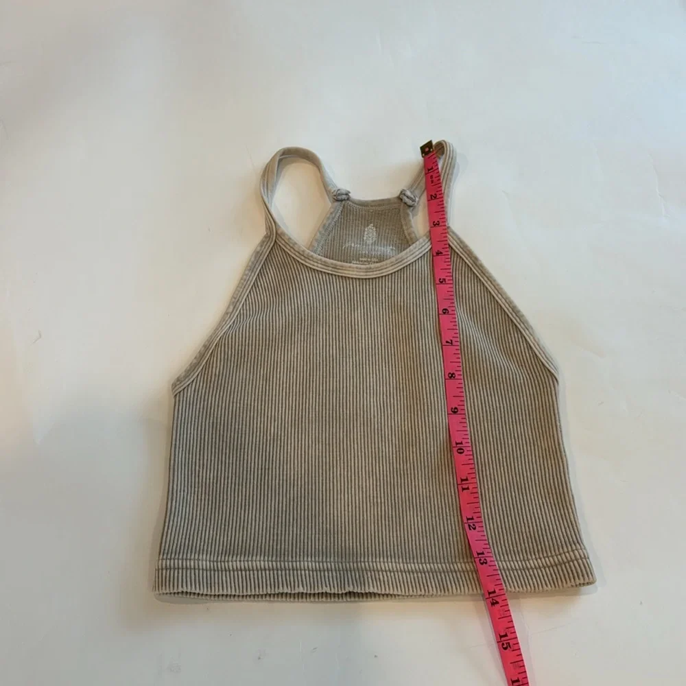 Free People NWOT Happiness Crop Tank in Stone Eagle Color, stretchy!